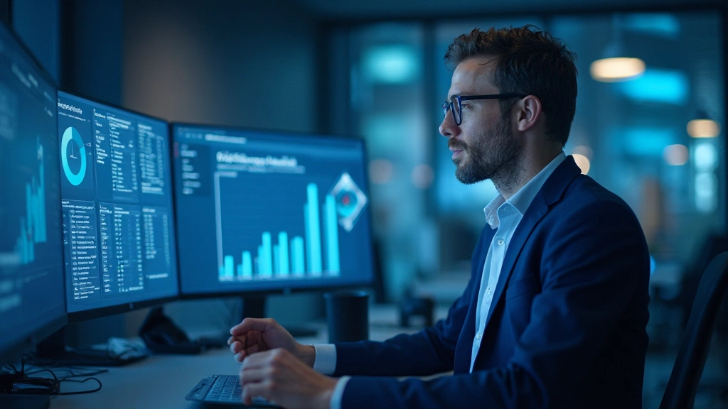 Dashboard mit Echtzeit-Wettbewerbsmetriken und Trend-Indikatoren auf Computerbildschirm