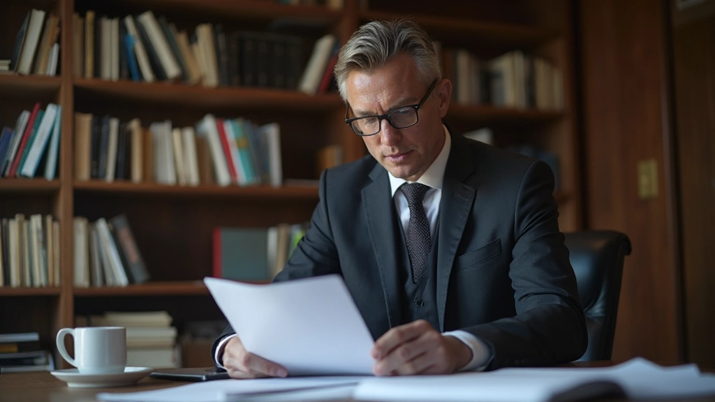 Compliance-Spezialist überprüft internationale Datenschutz- und Rechtsdokumente mit detailliertem Fokus