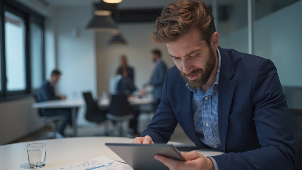 Checkliste und Bewertungskriterien für E-Commerce-Plattformen werden auf Tablet-Bildschirm angezeigt mit verschiedenen Kategorien und Bewertungsscalen