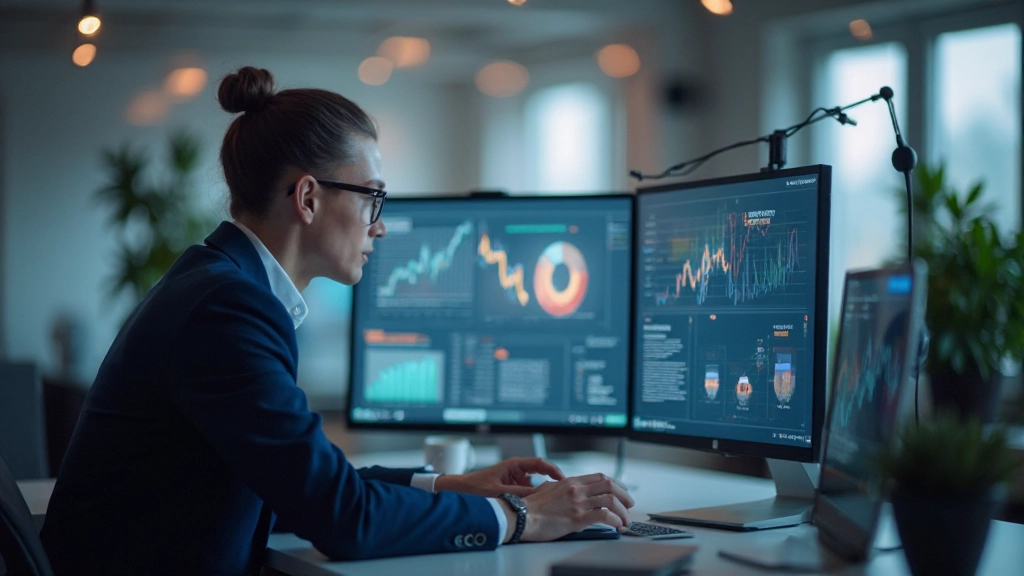 Datenanalyst untersucht Marktdaten und Trenddiagramme