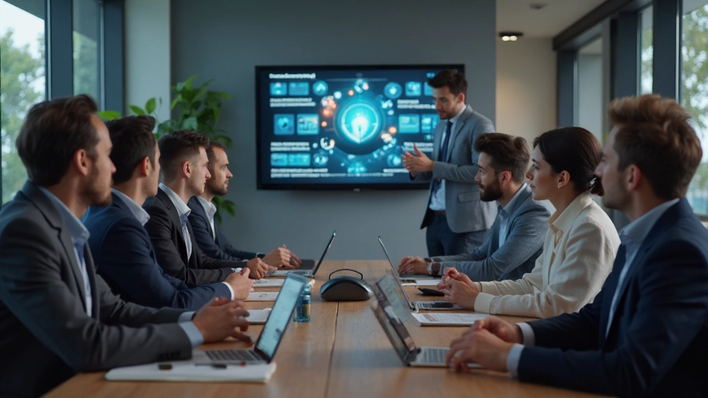 Foto einer Schulungsveranstaltung, bei der IT-Sicherheitsexperten Mitarbeitern Cybersicherheitskonzepte erklären