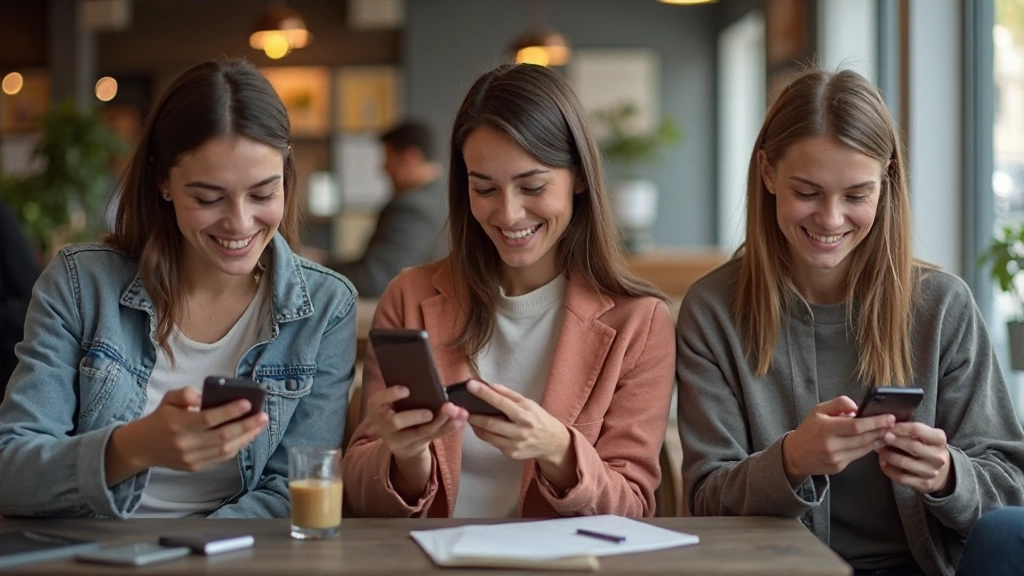 Grafik zeigt mobile Nutzer in verschiedenen Alltagssituationen beim Online-Shopping