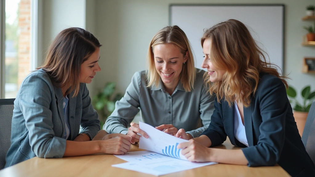 Geschäftsteam bespricht Subscription-Strategie mit Wachstumscharts an der Wand