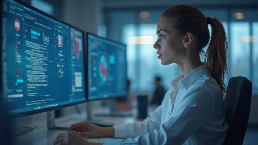 Grafik eines Schlosses mit Binärcode und Sicherheitssymbolen auf blauem technischem Hintergrund