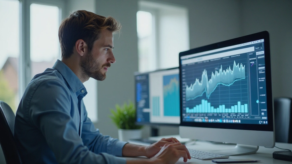 Finanzanalyst überprüft Multi-Währungs-Zahlungsdaten und internationale Transaktionsberichte auf dem Bildschirm