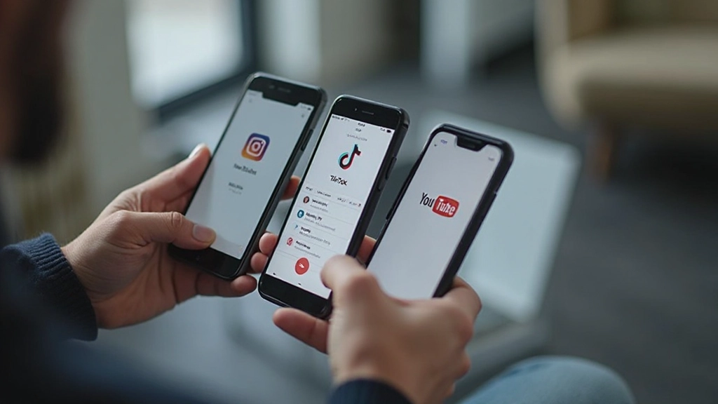 Verschiedene Social-Media-Plattformen auf mehreren Geräten angezeigt