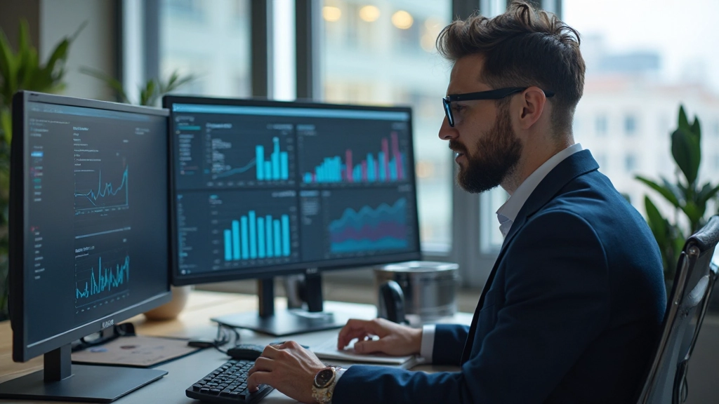 Digitales Dashboard zeigt SEO-Metriken und Suchmaschinenoptimierung für Online-Shops