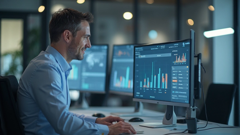 Digitales Bestandsverwaltungssystem auf einem Tablet mit Grafiken und Bestandsübersicht